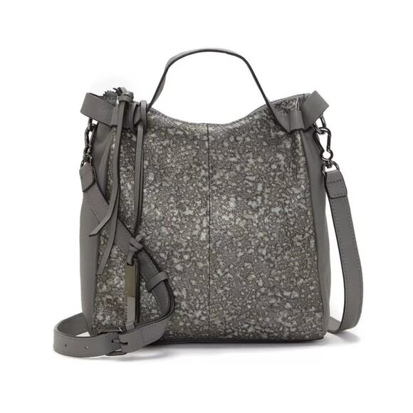 VINCE CAMUTO Alora Leather Crossbody Bag Gray MSRP$248 - Picture 1 of 16